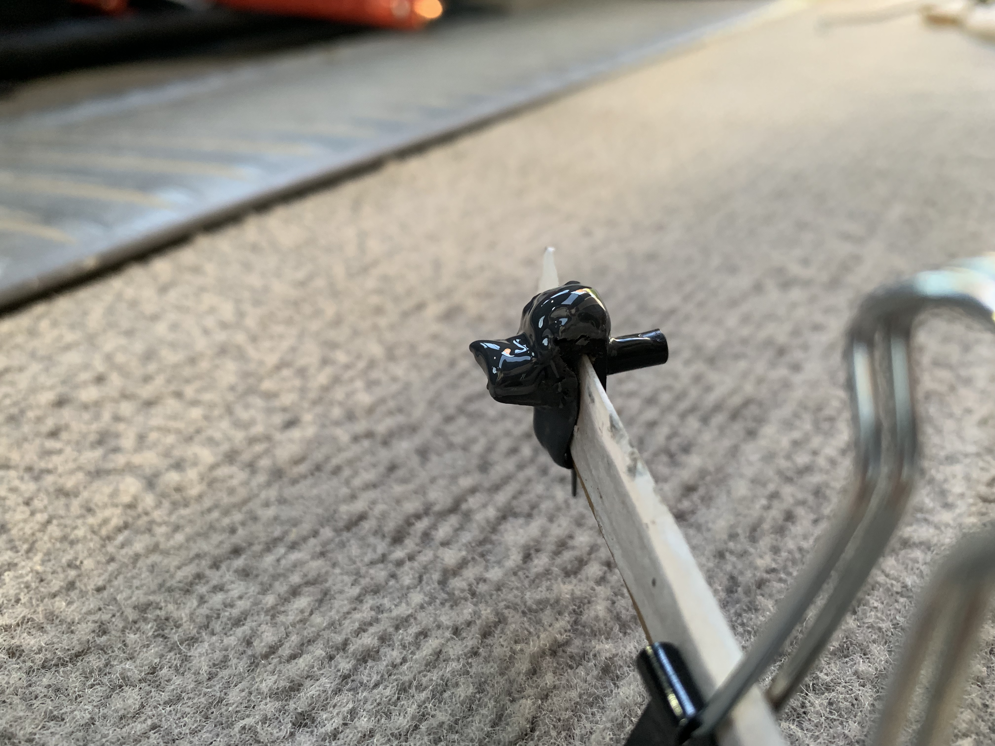 Another view of the second attempt with metal (two pieces) and epoxy.