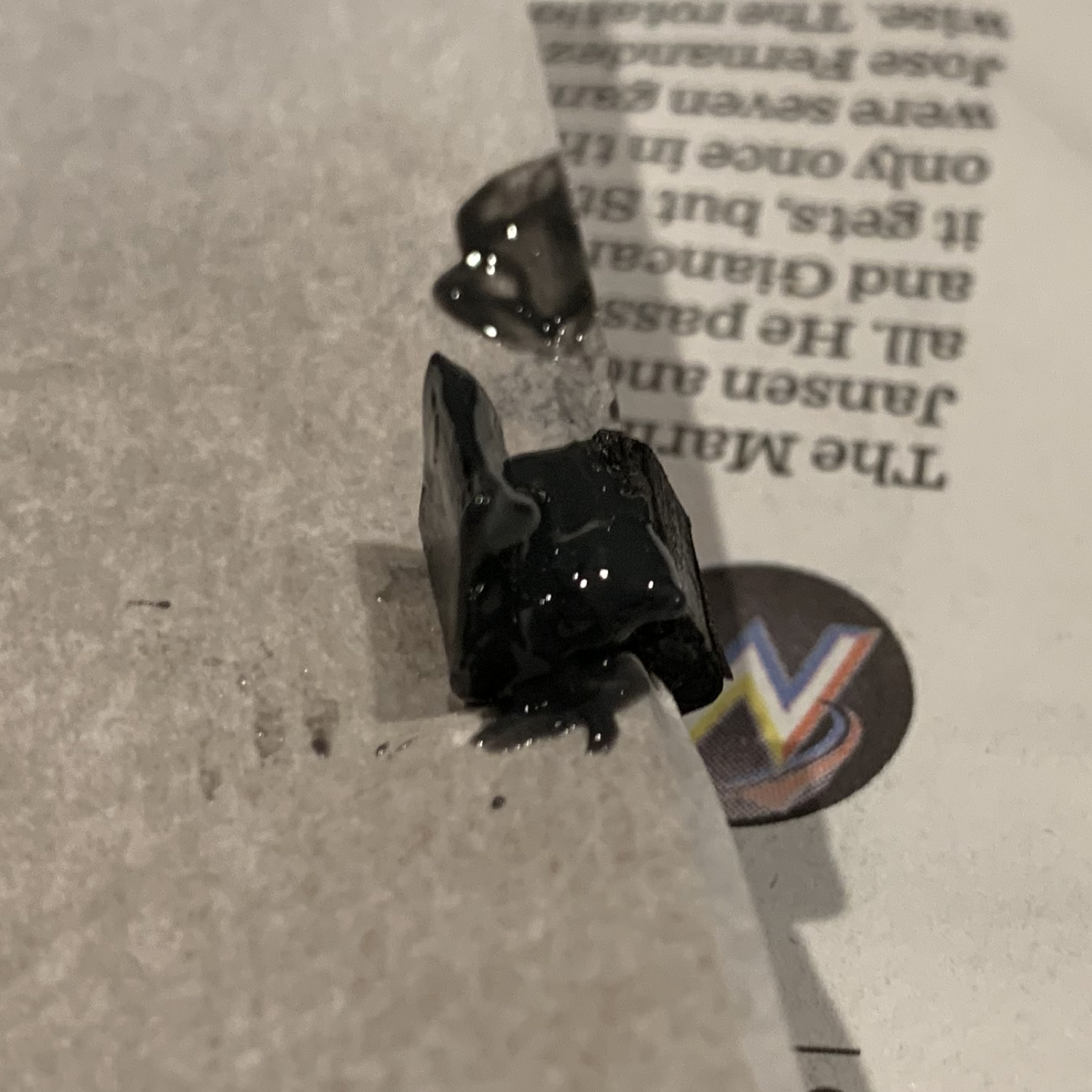 Top view of the first attempt with metal and epoxy.