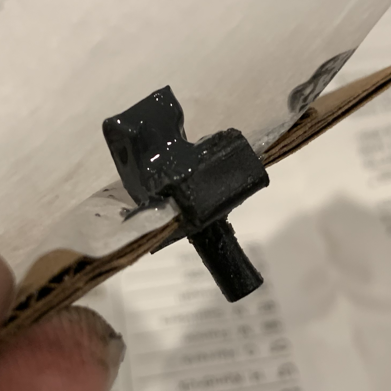 Another side view of the first attempt with metal and epoxy.